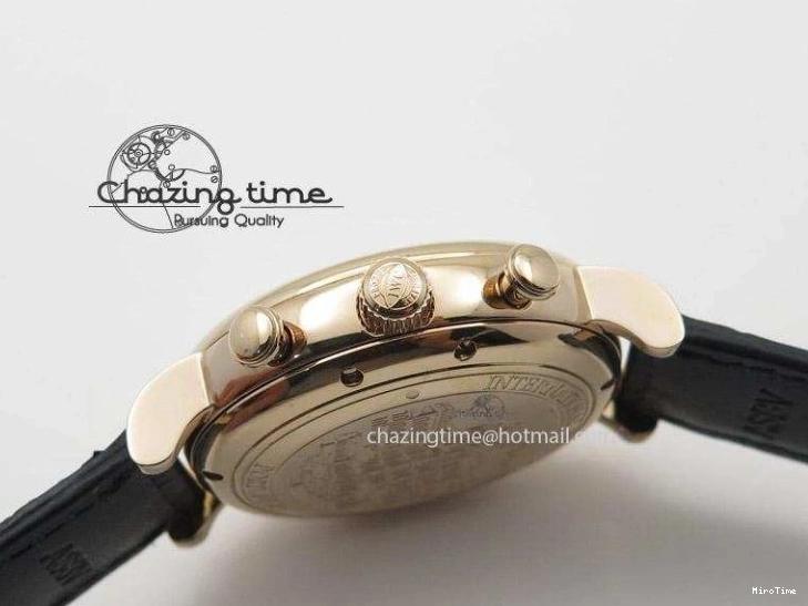 MIROTIME 0508 Portofino Chrono RG Black Dial on Black Leather Strap A HighPerformance 7389